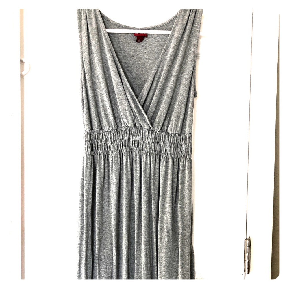 Casual gray stretchy, cotton blend dress. Size S.